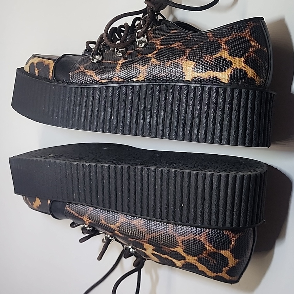 Killstar Leopard Creepers Platform Shoes Goth Punk Alt - Picture 10 of 11
